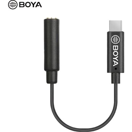 BOYA BY-K4 3.5mm TRS Female to Type-C Adapter Cable for HUAWEI OPPO VIVO Android Connect to Camera Microphone BY-WM4 BY-M1 MM1