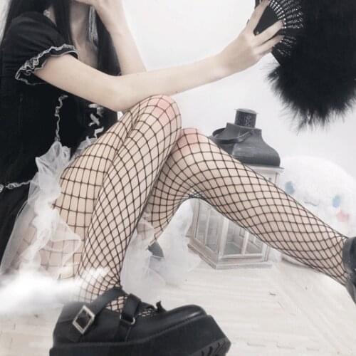 Punk Style Tights for Women Mid Mesh Pantyhose Sexy Underwear Fishnet Hosiery Kawaii Clothes Dropshipping Collants pour femmes