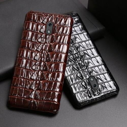 Tailbone crocodile pattern high-end Nokia 2 half-pack leather phone case leather cowhide suitable for Nokia 7plus phone holster