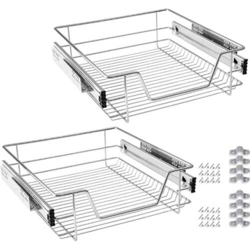 Kitchen Cabinet Telescopic Storage Drawer Rack Dinnerware Basket Chopstick Holder Organization Cabinet Pull Storage Racks HWC