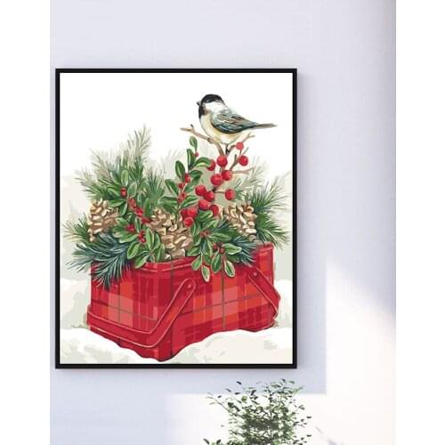 Lovely cartoon Christmas gift for friends diy digital oil painting coloring the living room bedroom snowman decorative painting