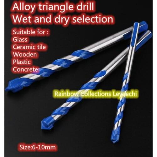 Multifunction 6-8mm Triangle Drill Bit Tiling Cement Ceramic Wall Glass Cement Hole Opener Stone Blue Cutter Nail Metal Drill