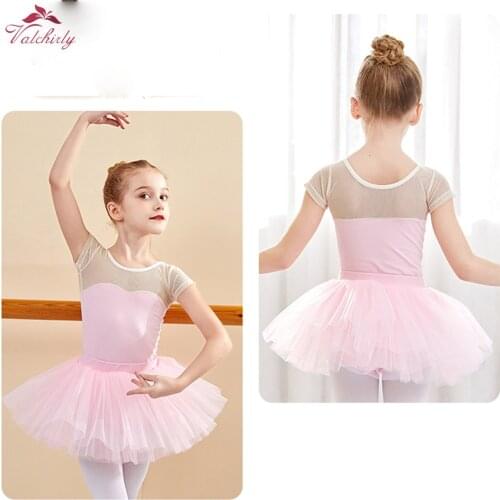 New Girls White Ballet Dance Dress Ballerina Tutu Dress Gymnastics Leotard for kids