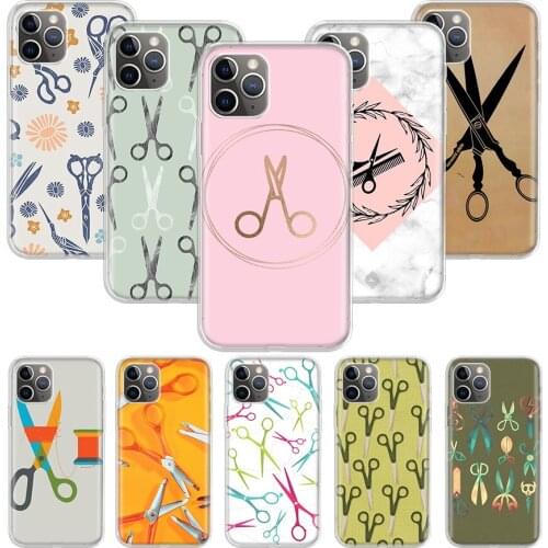 Hair Stylist Scissors Brush switch Novelty Case for Apple iphone 11 12 Mini Pro XS Max XR X 7 8 6 6S Plus 5 5S SE 10 Ten Gift Si