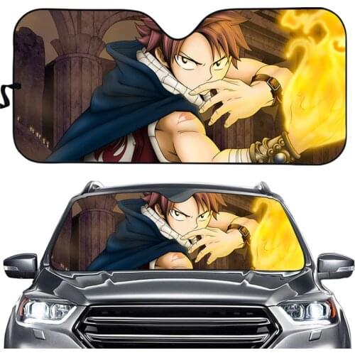Anime FAIRY TAIL Print Car Front Windshield Sun Shades Folding Universal Fit UV Ray Reflector for Car Van SUV Truck Accessories