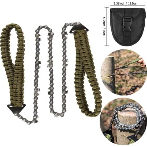11/16/33 Teeth Manual Chain Saw Outdoor Portable Pocket Hand Zipper Saw Camping Survival Equipment Garden Logging Wire Saw Tool