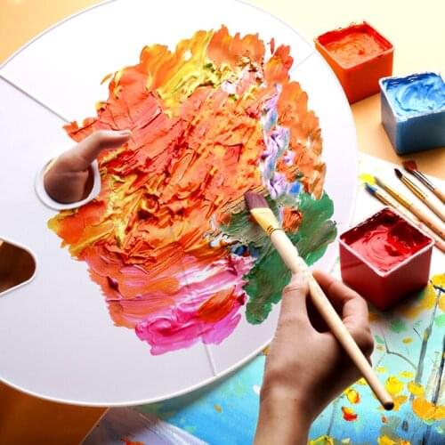 Plastic Oval Three-line Palette/Tray Plum Color Palette Small/Medium/Large Oil/Watercolor/Gouache/Acrylic Pigment White Pallet