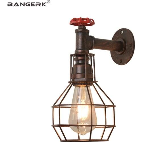 Industrial Water Pipe Light Vintage LED Wall Lamp Loft Edison Sconce Wall Lights Rust Iron Home Decor Lighting Retro Luminaire