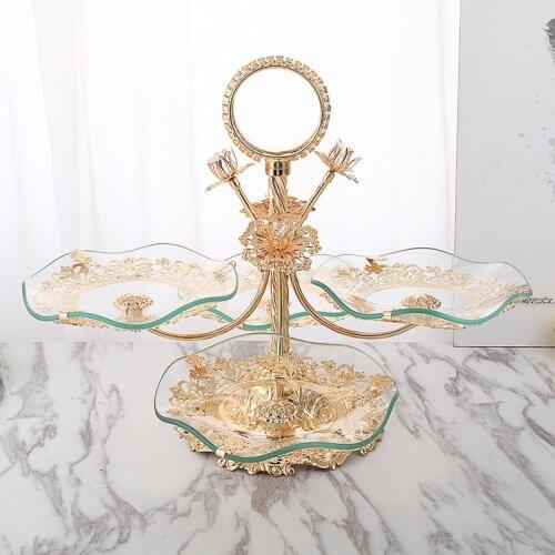 Factory direct new light luxury style creative home living room hotel coffee table crystal fruit bowl European fruit bowl