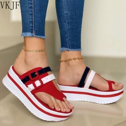 Summer Fashion Womens Wedges Sandals Beach Casual Female Platform Peep Toe Shoes Slingback Lady Mixed Colors Buckle Sandals