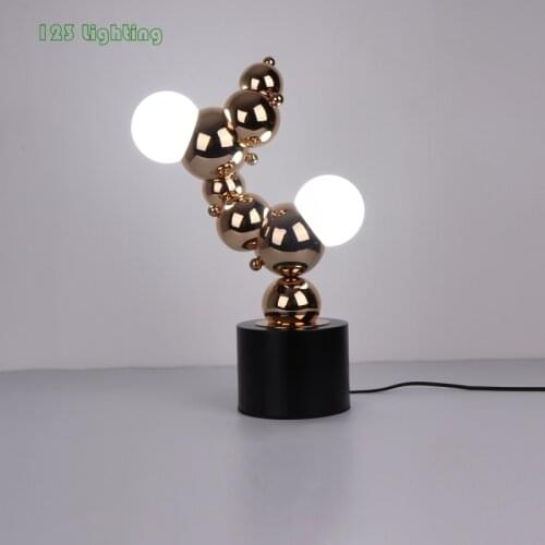 Cute Caterpillar Led Table Light Fixture Stainless Steel Ball Indoor Deco Childrens Gifts For Bedroom Bedside Studio Parlor Bar