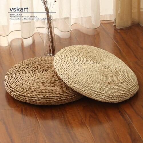 Tatami futon Meditation cushion Thicken Meditate Yoga Buddha Round Corn knitting fur mat Japanese-style