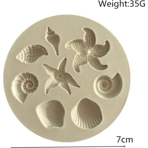 Cake Decoration Tools DIY Sea Creatures Conch Starfish Shell Fondant Cake Candy Silicone Molds Creative DIY Chocolate Mold