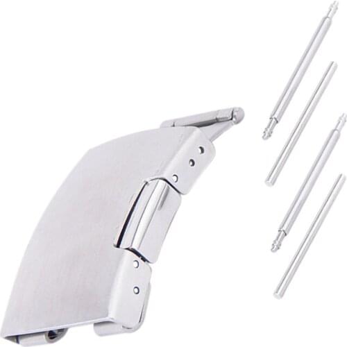 Stainless Steel Fold Over Deployment Clasp Buckle Fit 22mm Watch Band Strap