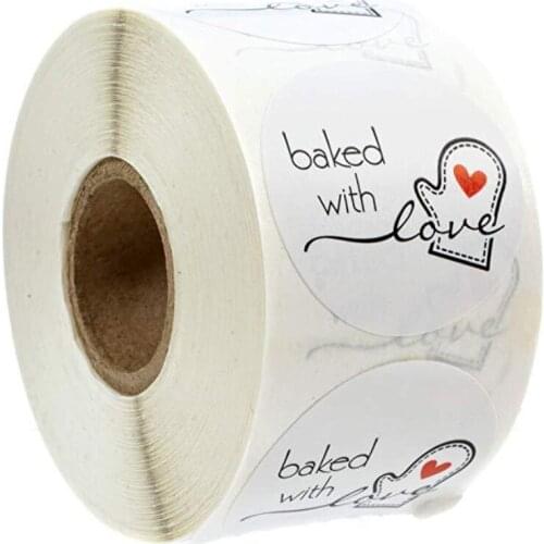 Factory wholesale custom baked with white background self-adhesive handmade DIY holiday baking decoration sticker label