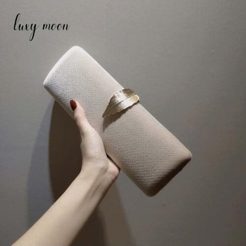 Womens Clutch Bag Velour Purses and Handbags Luxury Designer Leaf Hasp Handbag Chains Shoulder Party Bags for Lady Wedding Z053
