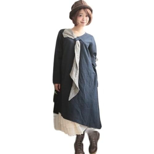 Dames kleding mori girl jurk boho mujer vestido de renda robe moulante bow retro boho vestidos verano kleid robe femme ete dress