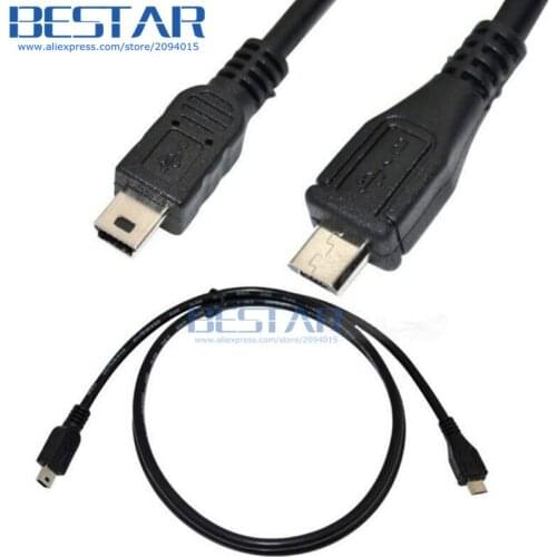 0.25M 25CM USB 2.0 Mini B 5 Pin male plug to Micro USB 2.0 5pin male extension charging charge Adapter cable for power bank
