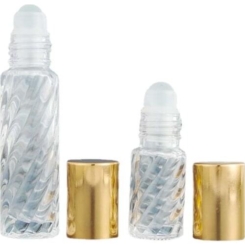 5ml 10ml Roll on Bottle with Glass Roller Golden Lid Perfect for Essential Oil Aromatherapy Blends Perfumes Lip Balms 10pcs