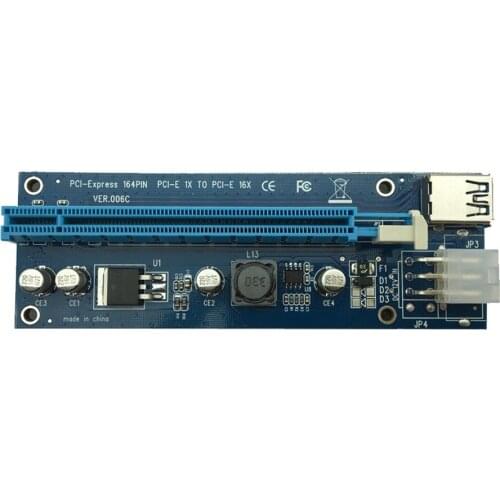 18pcs Premium Quality 60cm PCI-e Express 1x to 16x Extender Riser Card with SATA Power USB Cable for Graphics for bitcoin Mining