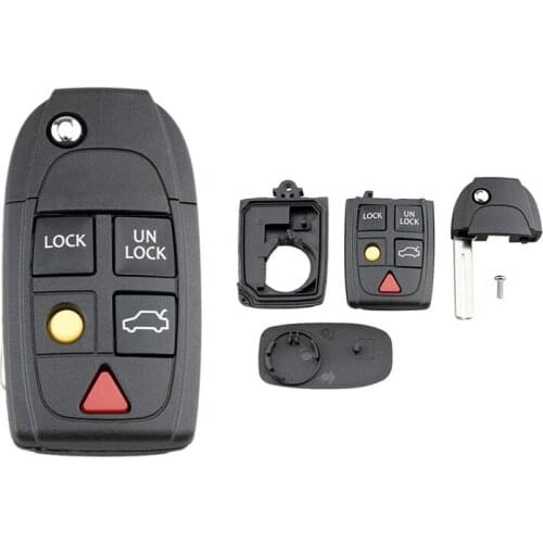 5 Buttons Car Remote Key Shell Fob Replacement Key Case Holder Protector For VOLVO 2003 2004 XC70 XC90