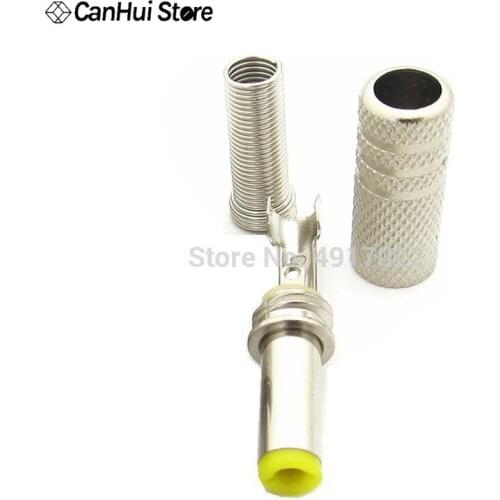 5Pcs 5.5x2.5mm DC Power Jack Male Plug Metal Connector Adapter With Yellow Head 5.5*2.5 mm 12V DC Monitoring Power Supply Wiring