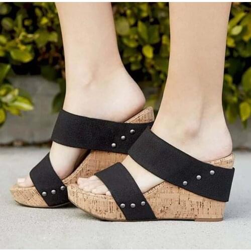 35-43 Shoes Woman New Fashion Sandals Wedge Womens Large Size Buckle Thick Crust Waterproof Luxury Designer open toe shoes