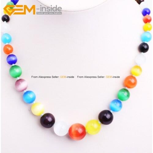 Natural Round Stone Beads For Jewelry Making Necklace Graduated Fashion Jewellery DIY Gift 19inches FreeShipping Wholesale Gem