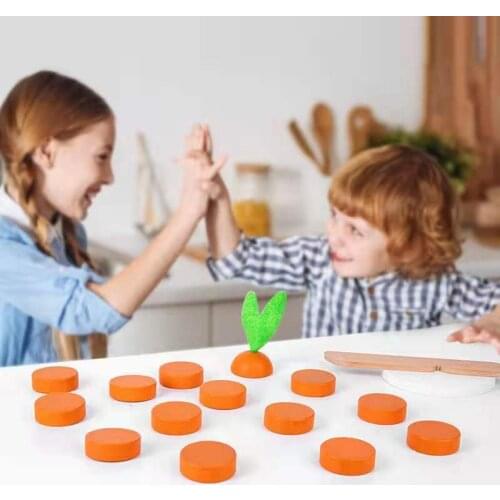 Montessori Wooden Childrens Simulation Carrot Early Education Exercise Infant Hand Eye Coordination Puzzle Cut Toys