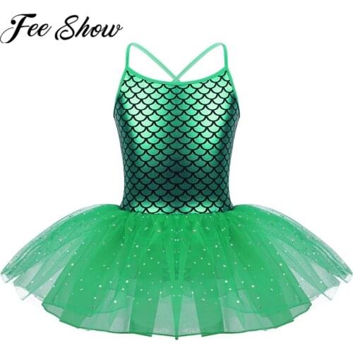 Baby Kids Girls Glitter Green Mermaid Role-playing Costume Children Halloween Costumes Child Mermaids Princess Tutu Dance Skirt