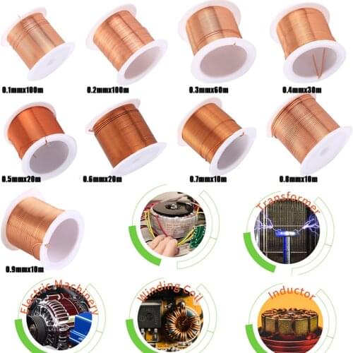 100m Red Magnet Wire 0.2mm Enameled Copper Wire Round Magnetic Coil Winding