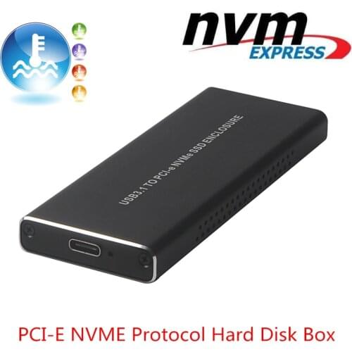 Aluminum alloy USB3.1 to M.2 SSD NVME HDD Enclosure NGFF PCIE to Type-C Connector Hard Disk Drive Case JMS583 Box for Desktop