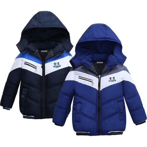 Winter Kids Jacket Keep Warm Fashion Christmas Boys Outerwear Hooded Zipper Casual Girl Coat 2 3 4 5 Years Old Children Clothing