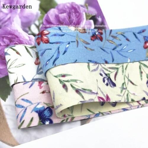 Kewgarden Flower Ribbon Handmade Carfts Gift Packing 10mm 25mm 40mm 1.5" 1" DIY Make Satin Bow Hair Accessories 10 Yards
