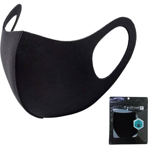 1/3pc Unisex Black Cloth Mask For Face Outdoor Breathable Reuse Face Masks Protection For Women Men Anti-dust No Decoration Masq