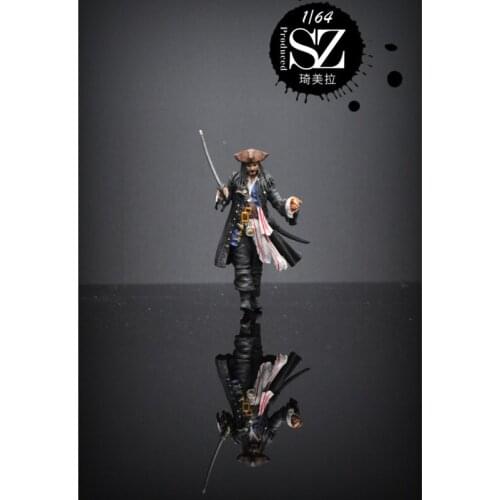 1/64 Resin Die Casting Pirates of the Caribbean Captain Jack Car Model Doll Model Decoration Scene Arrangement Collection Toy