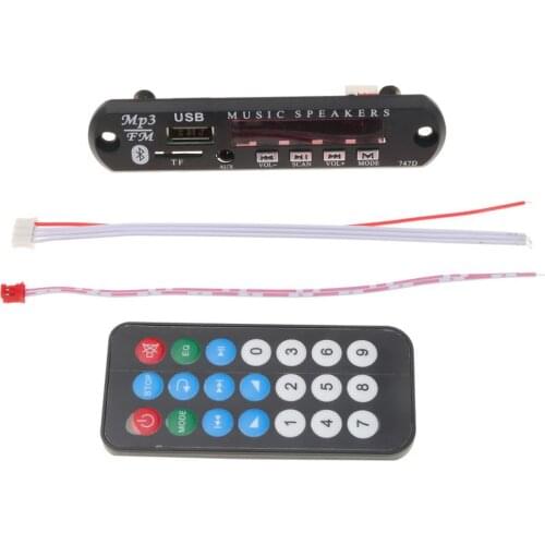 Kebidu 3.5 mm WMA AUX Audio 5V 12V Bluetooth MP3 Decoder Board MP3 Player Decoder Board Car Kit FM Radio TF USB