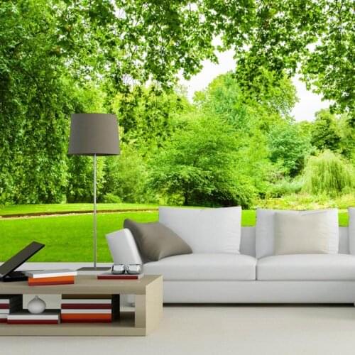 Custom mural living room posters wallpaper Green Forest TV background wall warm pastoral landscape painting wallpaper mural