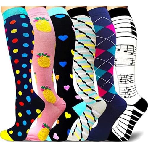 New Compression Socks Women Men Knee High Golfs Tube Best for Running Outdoor Sports Crossfit Flight Travel Nurses Fitness Socks