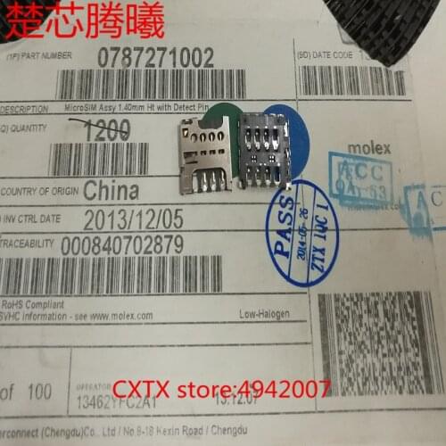 CHUXINTENGXI 0787271002 MOLEX For Cool phone 9150 Sim Card Reader Connector Socket Holder Slot NEW Original Multi-mode universal