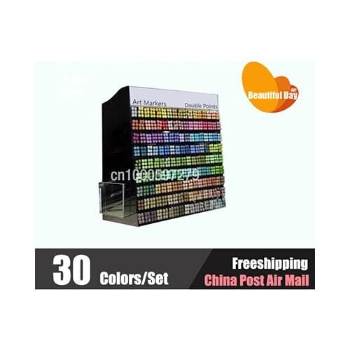 New Arrival !! Double points alcohol based sketch art Marker Pen,30 colors set with free bag