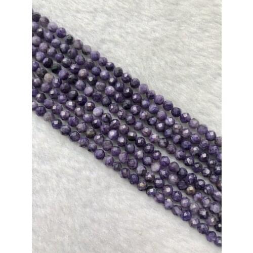 Wholesale 1string Genuine Charoite Beads 3mm Faceted Tiny Spacer Gem Beads For jewelry making full 15.5"