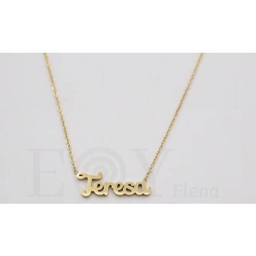 Collar De Acero Inox Con Nombre De Teresa Color Dorado Alta Calidad Envió Desde España