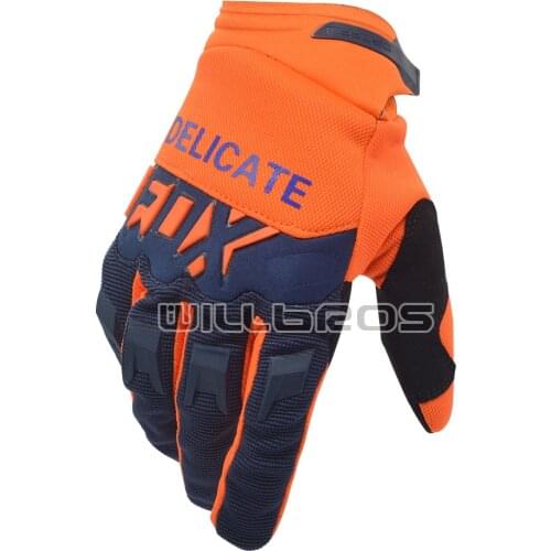 Motorcycle Downhill Bike Offroad Blue Orange Gloves Air Mesh Cycling Race Gloves Cycling Sports
