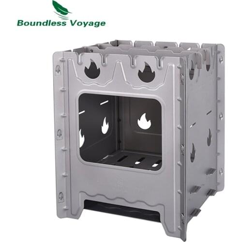 Boundless Voyage Camping Stove Portable Titanium Wood Burning Stove Multi-Fuels Stove for Outdoor Backpacking Hiking BBQ