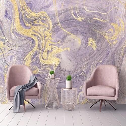 Custom 3D Photo Wallpaper Luxury Fashion Purple Marble Pattern Mural Modern Living Room Sofa TV Background Waterproof Wall paper