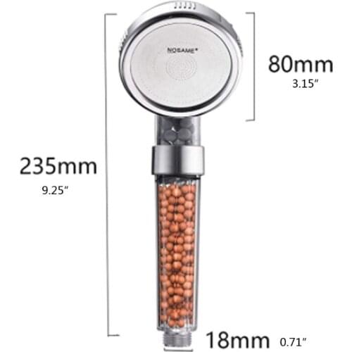 Handheld Filter Stone Shower Head with Replacement Hose and Bracket 3-Setting High Pressure Water Saving Showerhead Kit