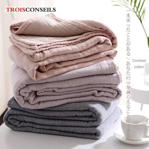 Skin-friendly Cotton Gauze Sofa Bed Blanket Multipurpose Home Travel Nap Blanket Soft Warm Four Seasons Cover Blanket On The Bed