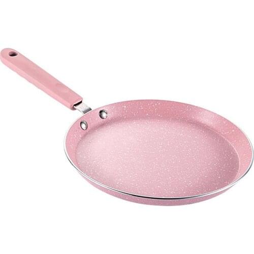 Pink Non-Stick Pan Granite Stone Pan Nordic Mini Omelets Fried Eggs Pancake Flat Bottom Pot for Gas Stoves and Cooker 50A