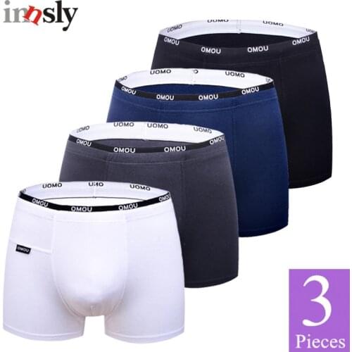 3 Pieces/Pack Big Size Underwear Men Boxer Shorts Male Underwear Boxers Cotton Underpants Elastic Waistband Design Short